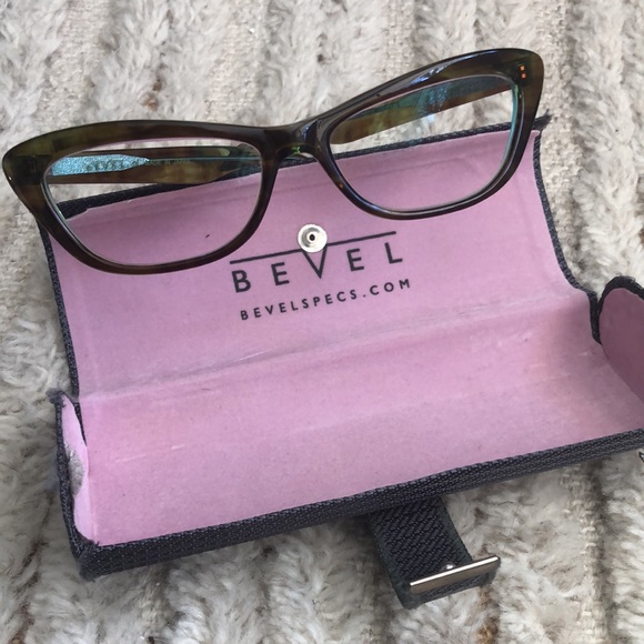 Bevel Eyeglass Frames - Brown/Mint - Picture 7 of 11